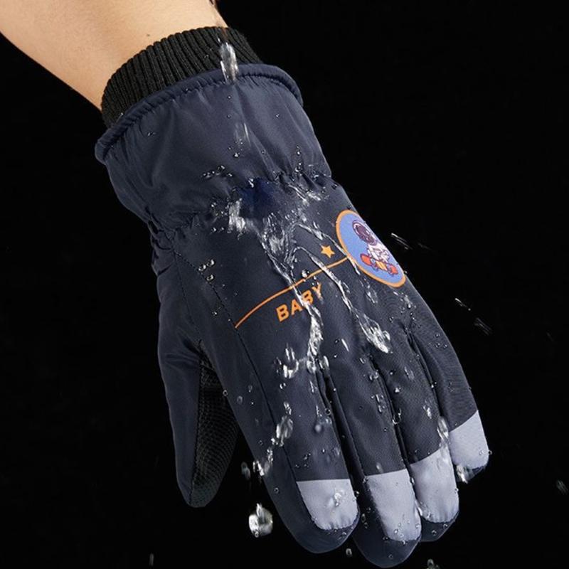 Winter Children Waterproof Windproof Gloves Cartoon Snow Sports Skiing Snowboard Cold Weather Road Cycling Necessaries