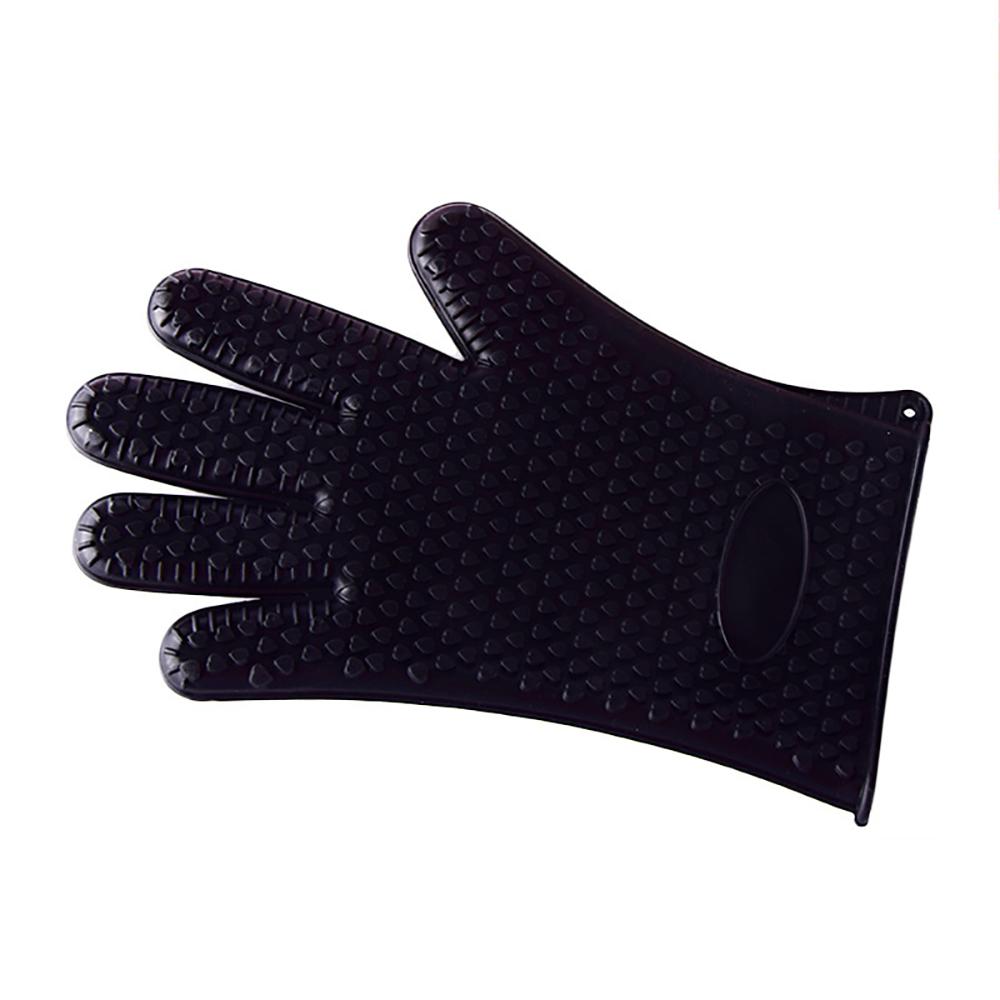1 Pair Silicone Heat Resistant Gloves Non-Slip Baking Mitts Oven Microwave Safe Ergonomic Design Roasting BBQ Kitchen Tools 500℃