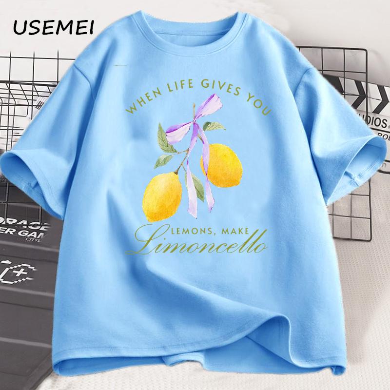 

Lemon Cherry T Shirt Pink Bow Italy Socilal Club T-shirt Cotton Short Sleeve Loose Breathable Tees Unisex Oversize Mens Clothing 4XL