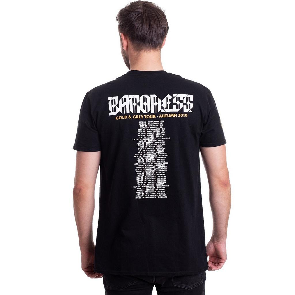 Baroness Unisex Adult Gold & Gray Back Print Cotton T-Shirt