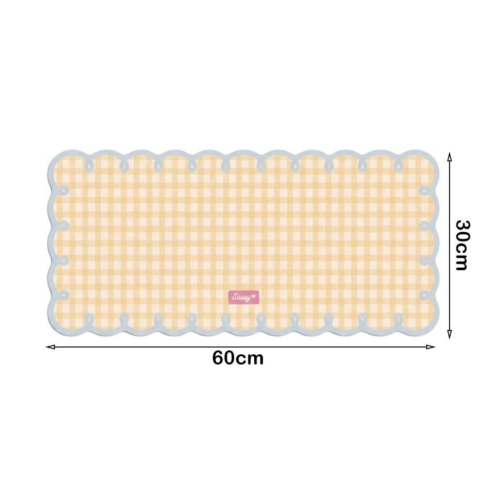 Non Slip Desk Mat PVC Computer Desk Mat New Keyboard Mat  Laptop Table Yellow-30x60cm