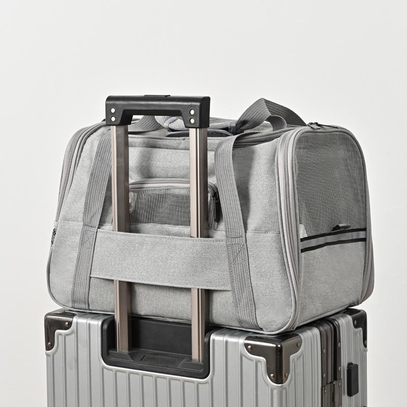 Portable Pet Carrier, Hand-held, Shoulder Bag, Crossbody Style, Foldable, Breathable, Transparent Cat and Dog Bag.