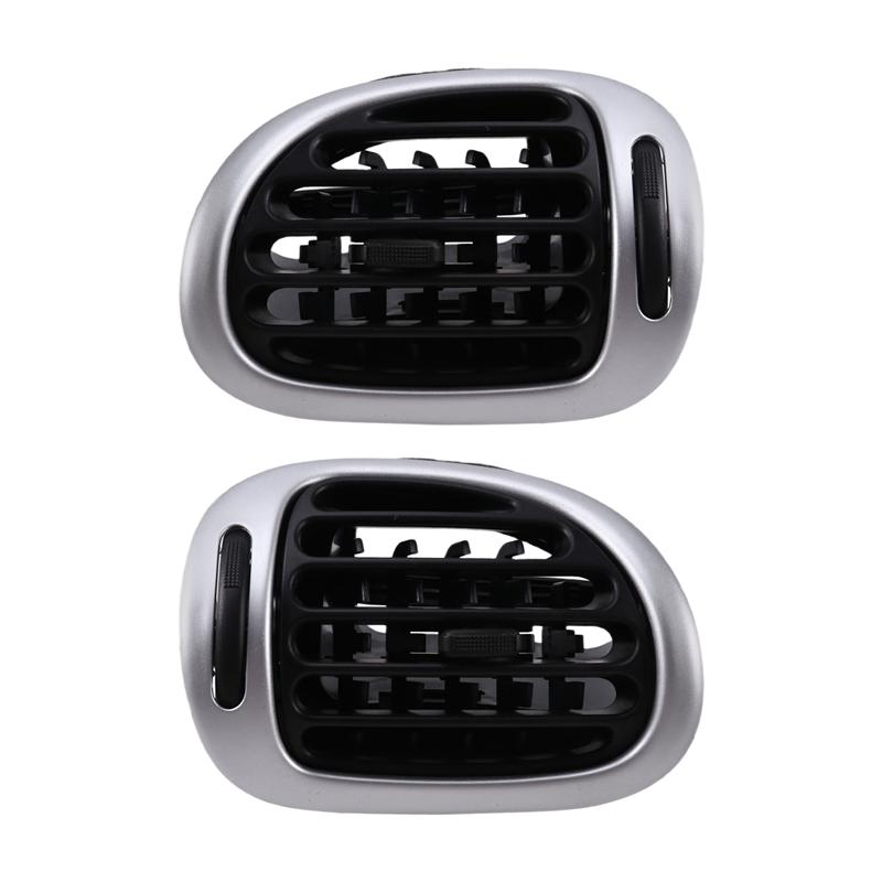 A58X - Сборка вентиляционного отверстия кондиционера на приборной панели автомобиля Панель вентиляционного отверстия кондиционера Решетка вентиляционного отверстия Для Peugeot 206 Citroen C2 Black  Silver