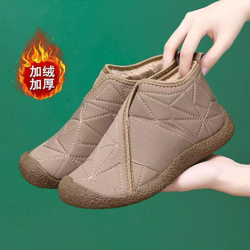 Bottes de neige pour femmes nouvelles bottines courtes Martin à plateforme compensée d'hiver en velours thermique chaussures en coton décontractées bottines courtes