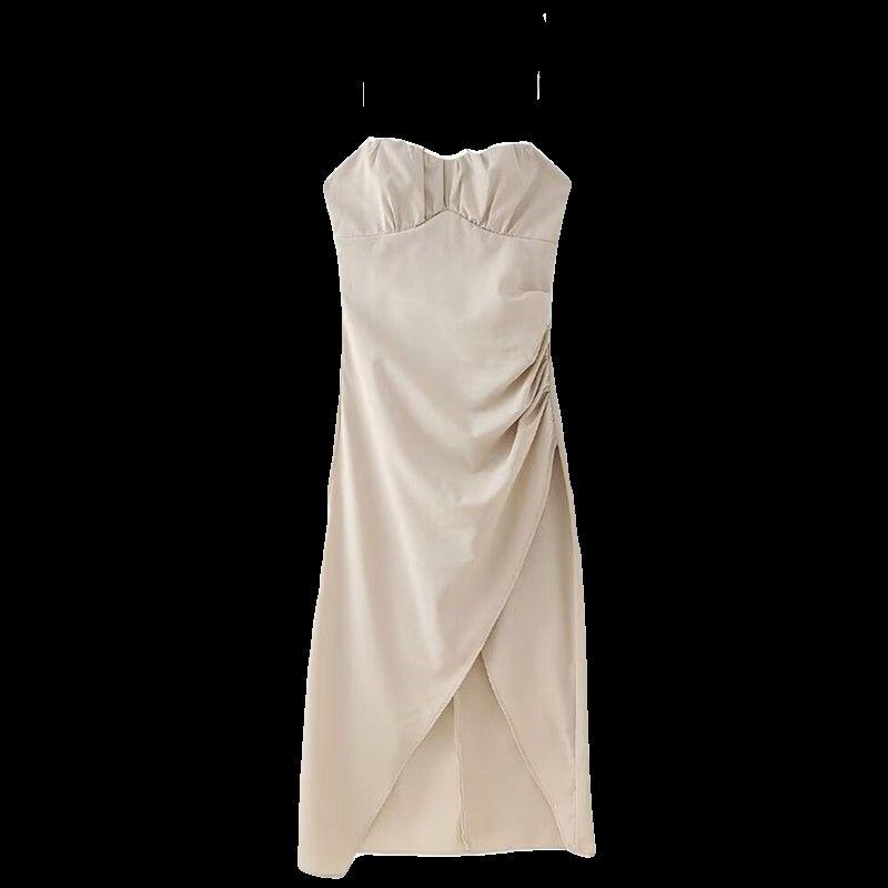 Fashion Style 2024 Summer New Women's Sling Stylish Linen Midi Skirt Dress 8741062 711