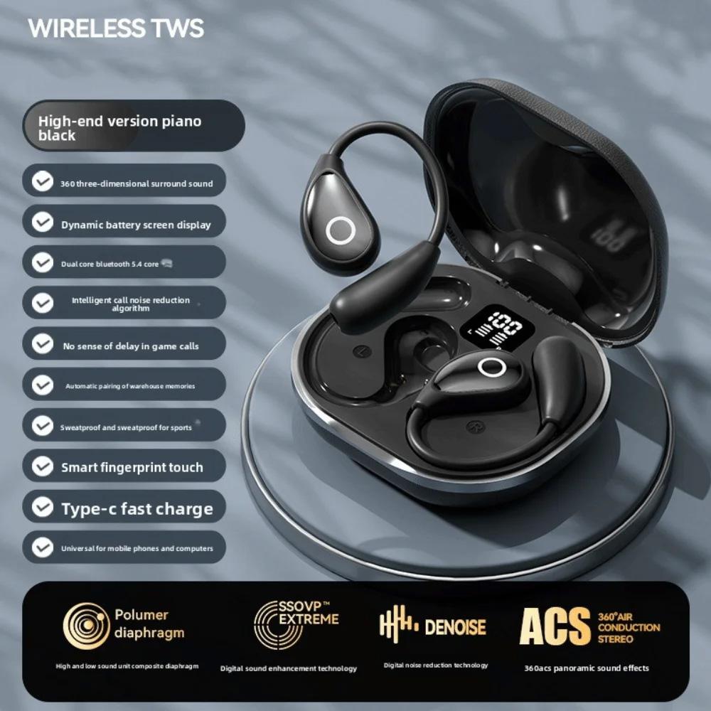 Kids Air Conduction Wireless Headphones Open Ear Bluetooth 5.4 Stereo Music Headset with Microphone Touch Control Earphones