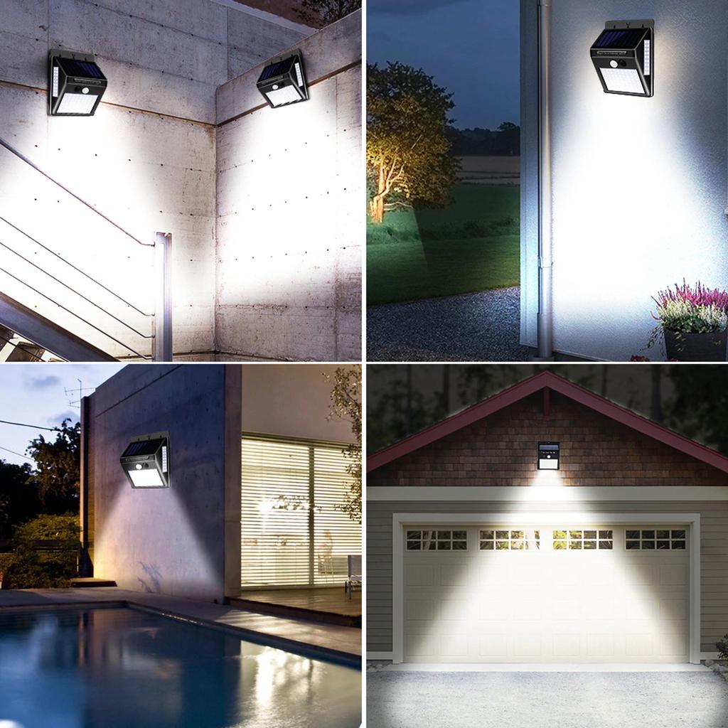 LED Solar Light Sensor Wall Lights 100pcs LED Beads IP65 Waterproof Solar Powered PIR Motion Sensor Energy Saving Night