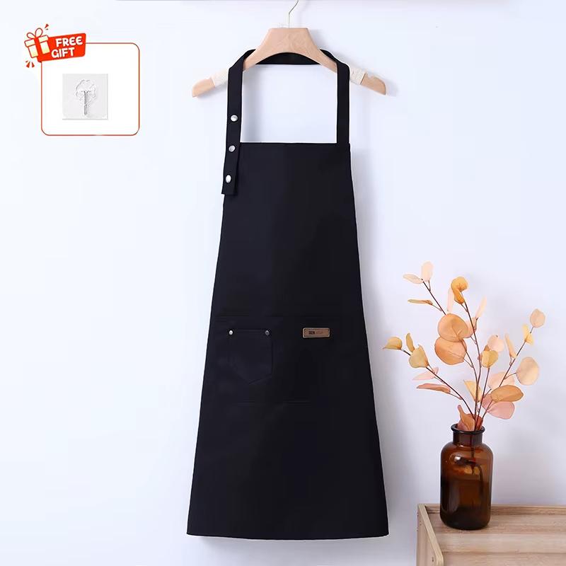 1 Stück Wasserdichte Ölbeständige Schürze mit Tasche Polycotton Fleckenabweisend Mode Küche Hausarbeit Restaurant Bar Geschäft Cafés Schürzen