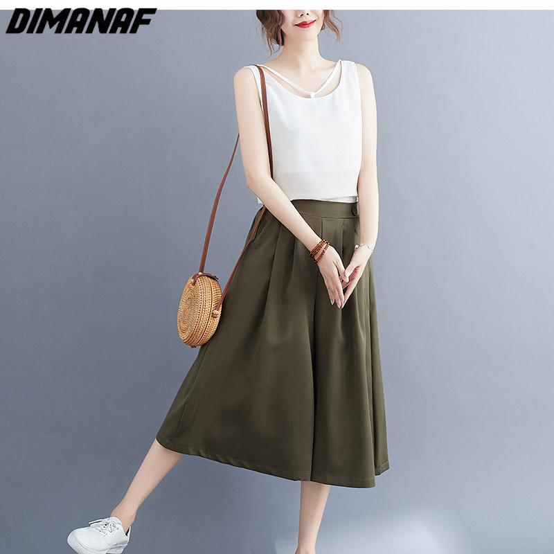 Dimanaf 2023 Summer Shorts Pants Women Elastic Pants Loose Casual Female Basic Trousers Wide Leg Pants Buttons