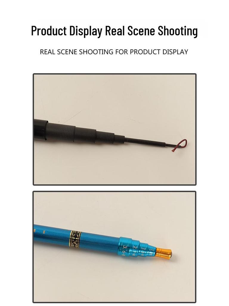 Ultra-Short Telescopic Carbon Hand Rod & Landing Net Handle (28 & 19-Tone Four-Position, Ultra-Hard)