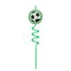 Reusable Spiral Straws with Soccer and Castle Topper for Parties and Everyday Use Pack of 1 Straws for Drinks and Celebrations