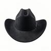 Spring & Autumn Wide Brim Jazz Hat with Sun Protection and Leather Belt - Bull Head Design, Denim Fabric