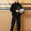 Li-Ning Badfive Basketball Series Warm Sherpa Fleece Loose Knit High Collar Plus Velvet Jacket Unisex Outerwear Black AFDR729-4