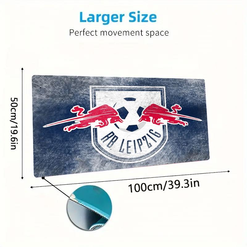 RB Leipzig Mouse Pad, Large Gaming Desk Mat, Non-slip XXL Mousepad for Laptop & Tablet, Mini PC Playmat with Stitched Edges