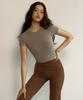 Diyani Tween Twist Crop Top (Stone Grey)