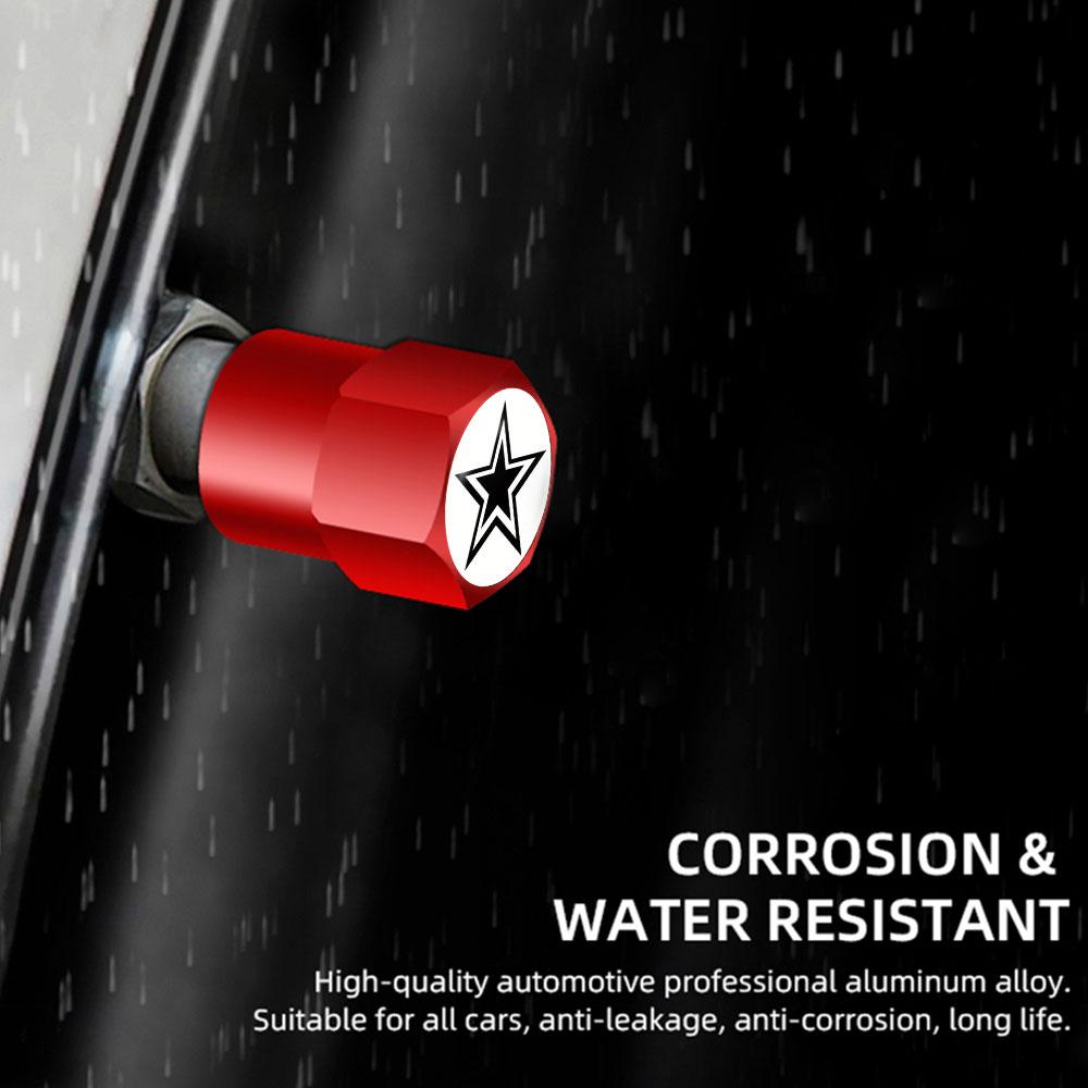 4PCS Universal DIY Car Wheel Tire Air Valve Caps Stem Car Stickers For Cars Motor Auto Accessories Decor Gift ,For Star