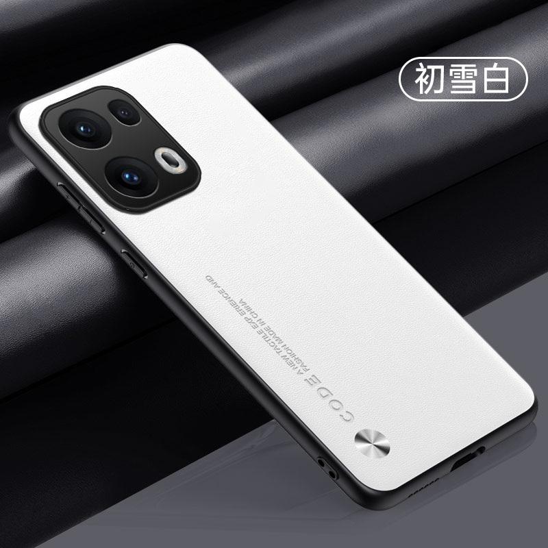 Luxury Vegan PU Leather Business Back Case for Oppo Reno 13 Pro / Reno 13 F Matte Soft Silicone Phone Shell Protection Bumper