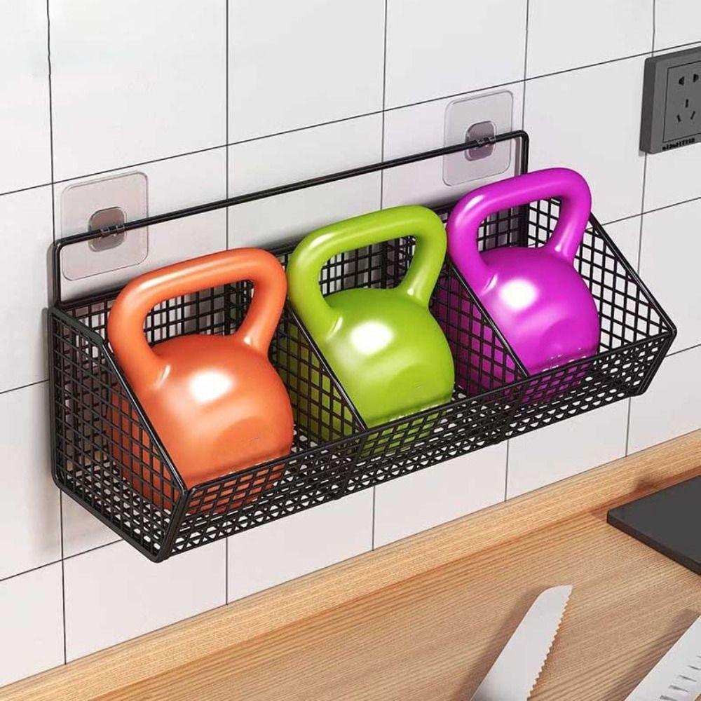 Carbon Steel Kitchen Storage Basket Wall Mounted Onion Ginger Garlic Shelf  Living Room