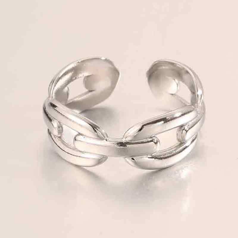 Popular Fashion Stainless Steel Heart-shaped Open Ring for Women, Light Luxury, Niche, High-end Style Finger Ring, 18K Gold Ring