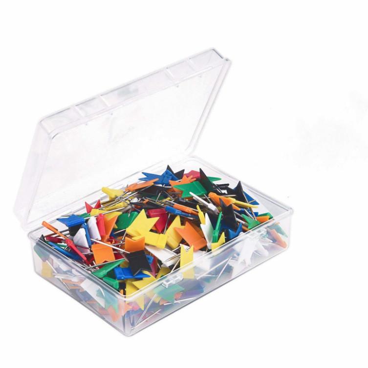 

100Pc Flag Push Pins Marker Long Needle Thumbtack for Office School Wall Photo World Map Pin Board Marking Notice Cork Needle