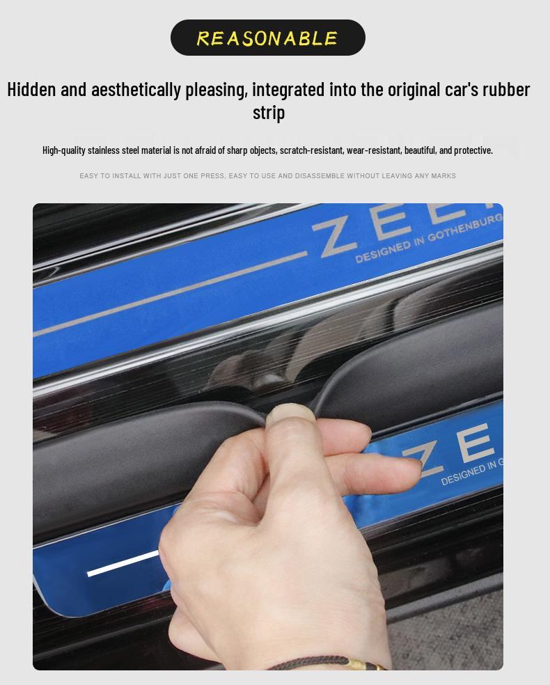 Jike 7X Stainless Steel Door Sill Strips & Pedal Protectors: Interior Upgrade
