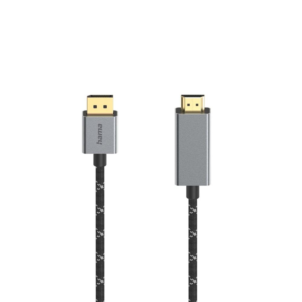 

Кабель Hama DisplayPort, Перетворювач DisplayPort на HDMI, Ultra-HD 4K@60Hz, Алюмінієвий, 1,5 метра
