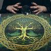 Square Divinations Tapestry Tree Pattern Astrology Tablecloth Tarot Tablecloth Table Cloth Witchcrafts Supplies