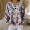Women's Casual Shirts Long Sleeve Tops Button Up V Neck Loose Knit Fall Favorites For Women
