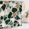 Blue Simple Mosaic Pattern Shower Curtain, Bathroom Decorative Shower Curtain, Waterproof Shower Curtain with Hooks