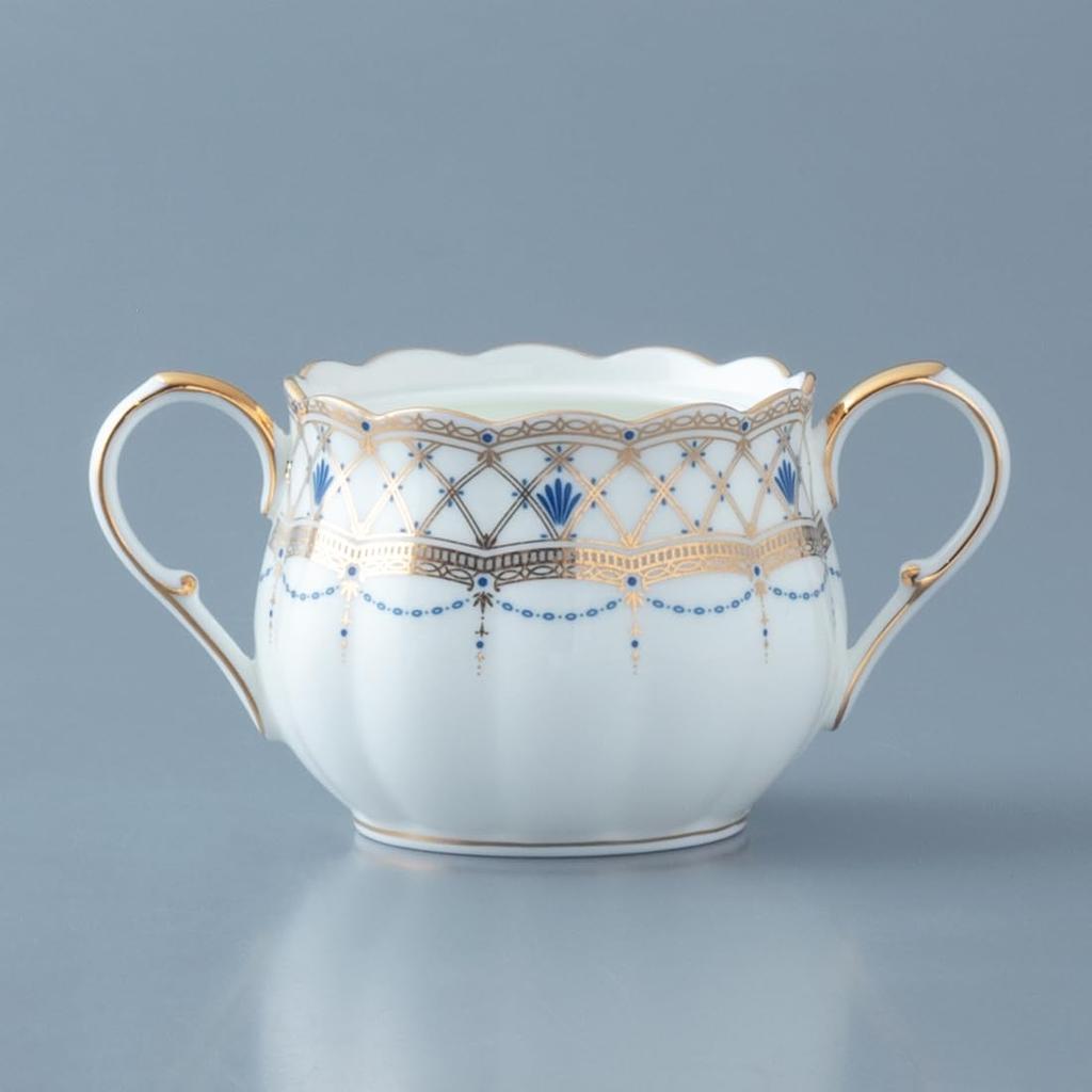 NARUMI Prima Donna Sugar Pot, 13cm, Gold, Made in Japan, Stylish, Gorgeous, Elegant, with Lid, Gift Boxed, 52476-4213