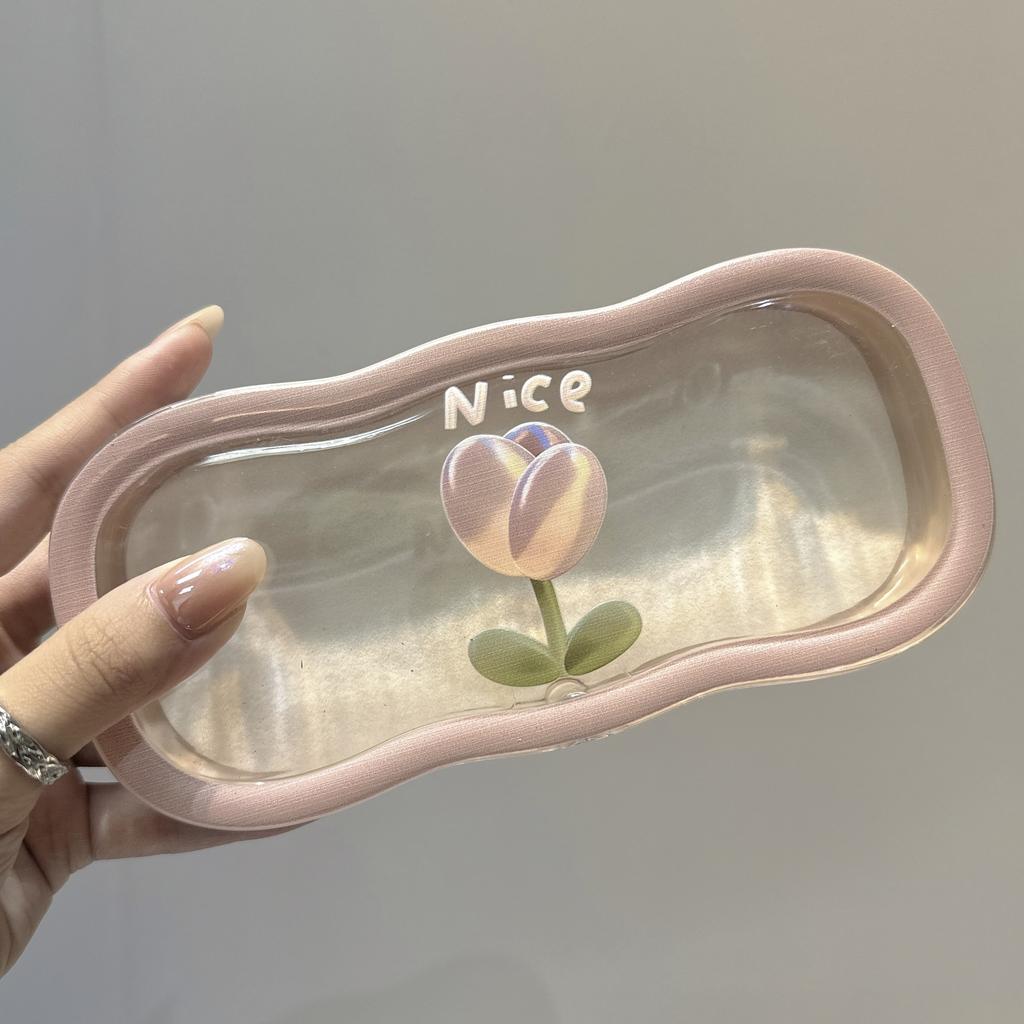 Minimalist Floral Bow Wavy Eyeglass Case,Creative Personalized Glasses Storage Box, Butterfly Kitty Eyewear Holder For Students