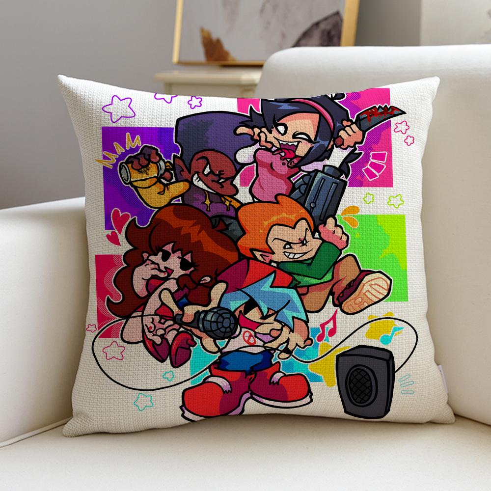 GGame Friday Night FunkinS Cushion Cover Breathable and skinfriendly linen pillowcase square removable and washable cushion