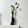 Ceramic Vase Torsion Geometric Lines Flower Vase Abstract Decorative Ornaments Flower Arrangement Accessories Home Decoration