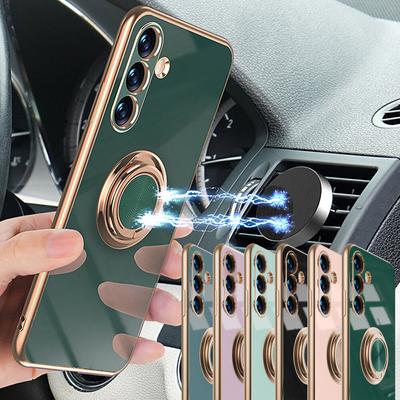 Telefonhülle mit Beschichtungsringhalter für Samsung Galaxy A15 A25 A35 A55 A14 A24 A34 A54 M14 M34 M54 5G Standabdeckung Luxus Vollschutz