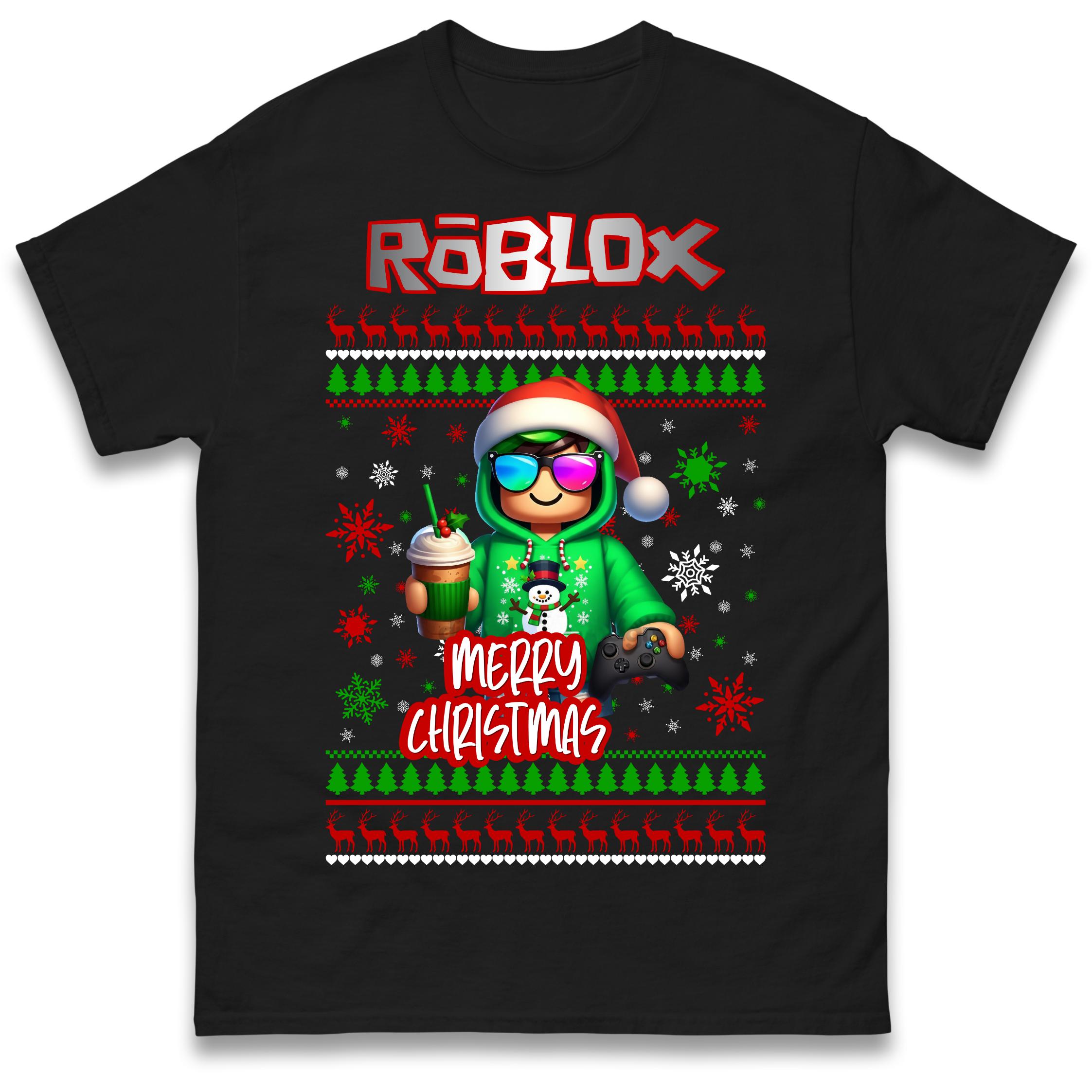 Roblox Merry Christmas T Shirt Tshirt Mens Womens Unisex Tops Tees 2XL