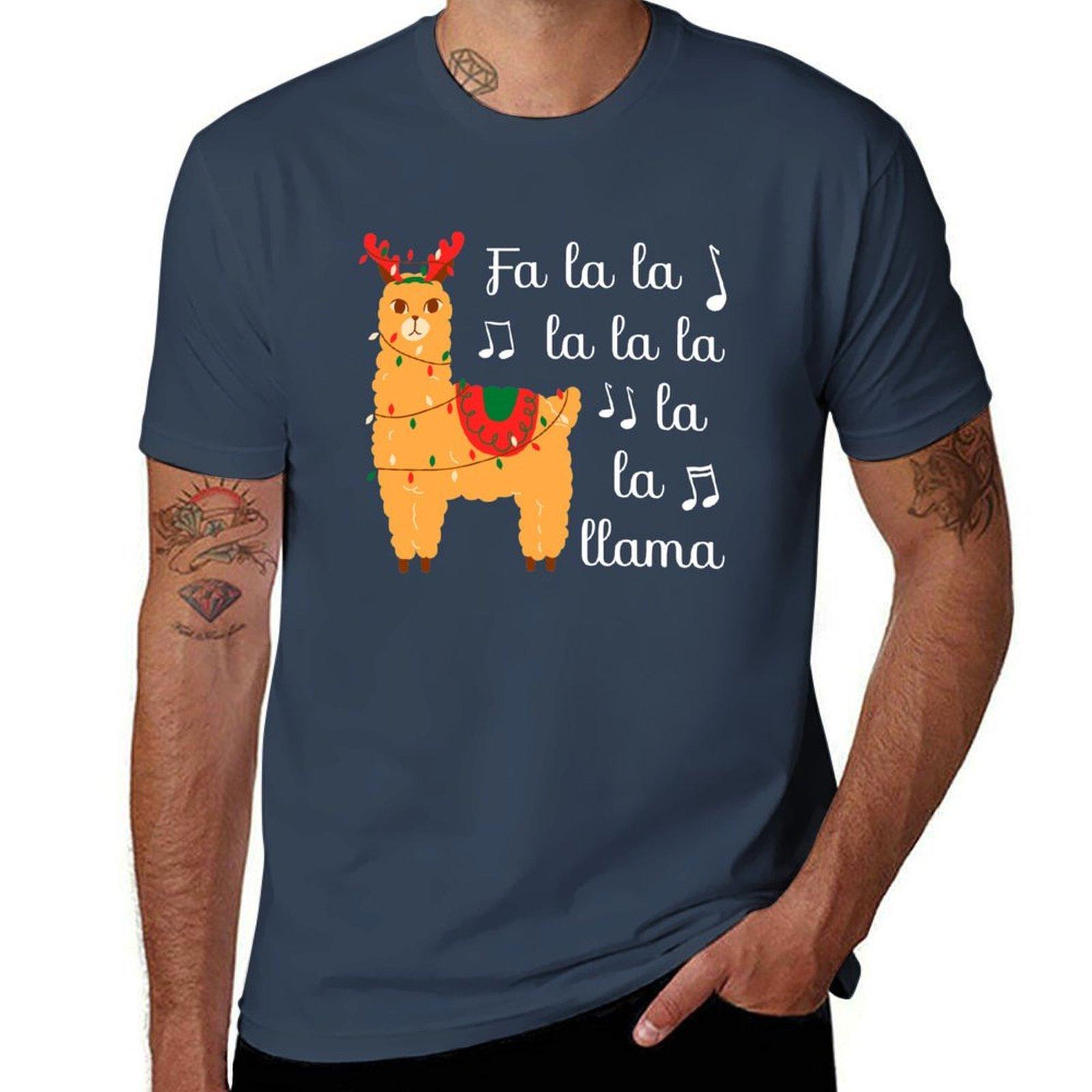 Fa La La Llama Funny Cristmas Llama Tshirt Running Gym Short Sleeve Sports Tee S