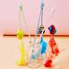 Cat Toy Feather Cats Stick Fish Tassel Cat Toys Interactive Cotton Rope Toy Feather Sticks Toys for Cats Scratching Pet Supplies