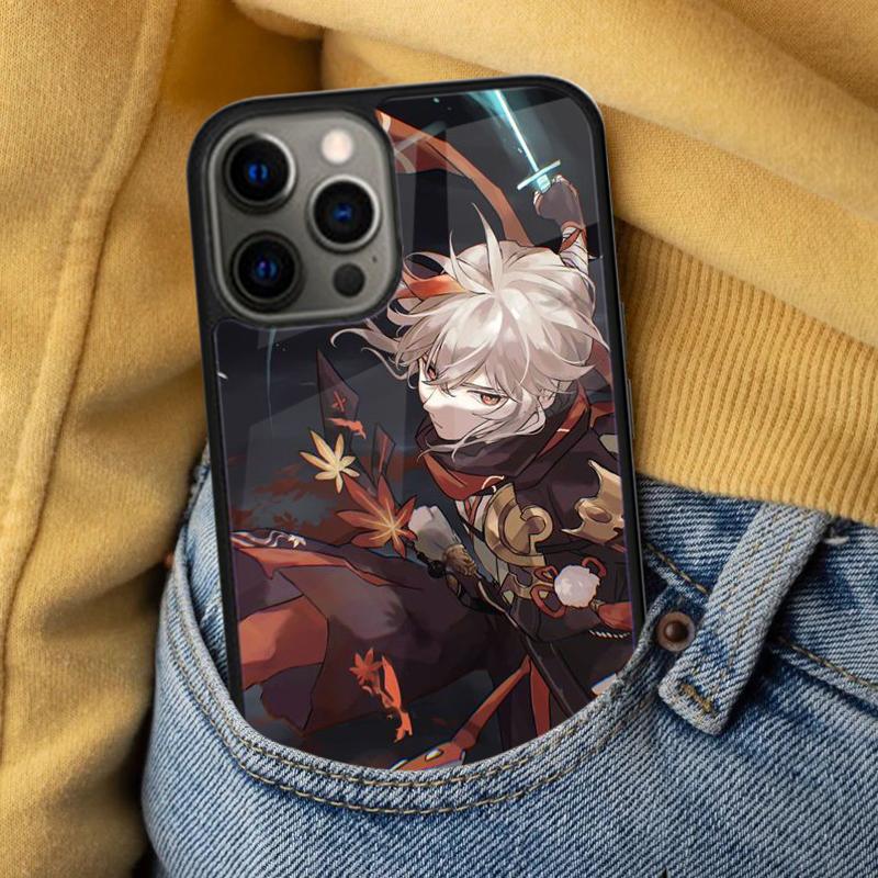 Kaedehara Kazuha Genshin Impact Soft Phone Case for iPhone 17 Air 16e Pro max 15 Pro 13 14 Plus 11 12 MagSafe Magnetic Coque