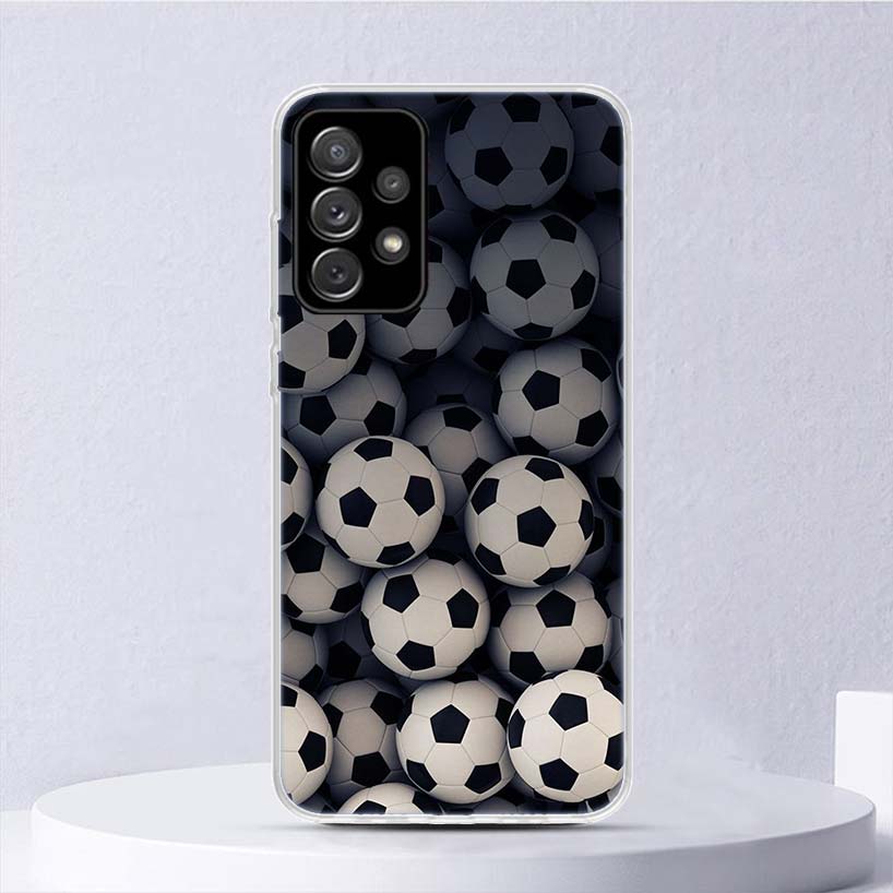 Coque souple avec motif ballon de football pour Samsung Galaxy A52 A53 A32 A22 A12 5G A33 A23 A13 A72 A73 A02S A03S A42 Co