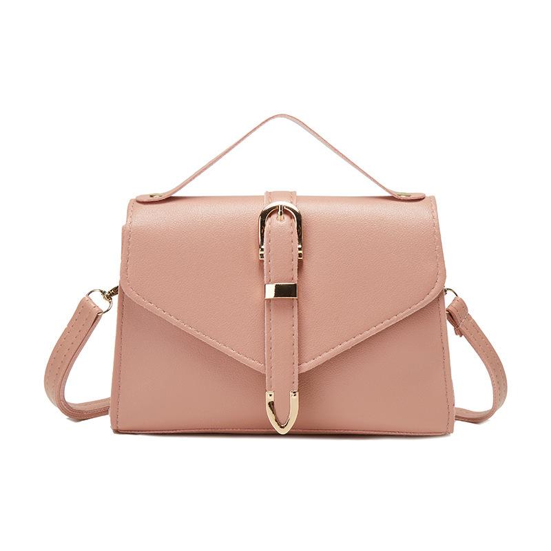 Personalized trend belt women's bag new fashion portable messenger bag solid color shoulder messenger small square bag