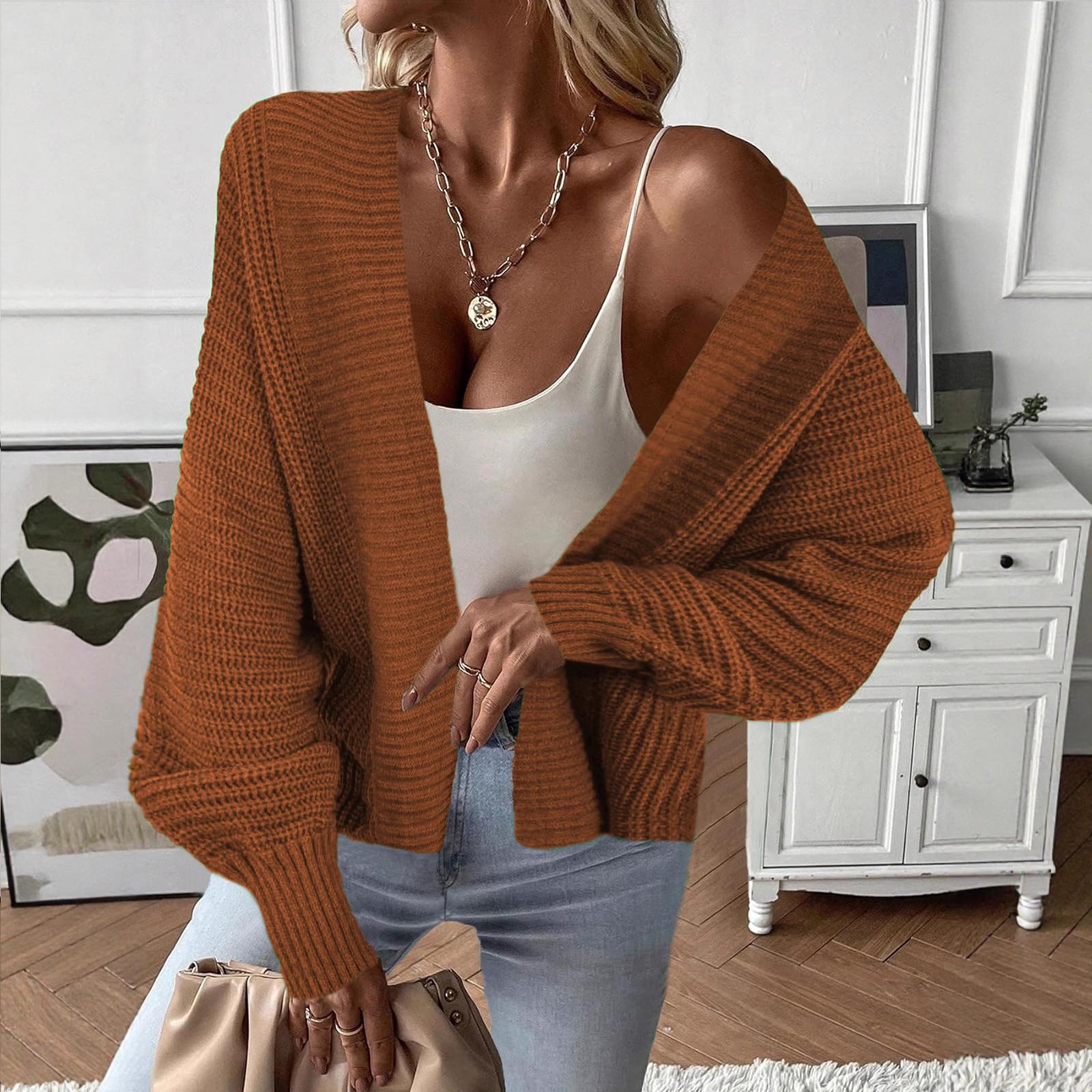 

Женский трикотажный кардиган-жакет с длинным рукавом M