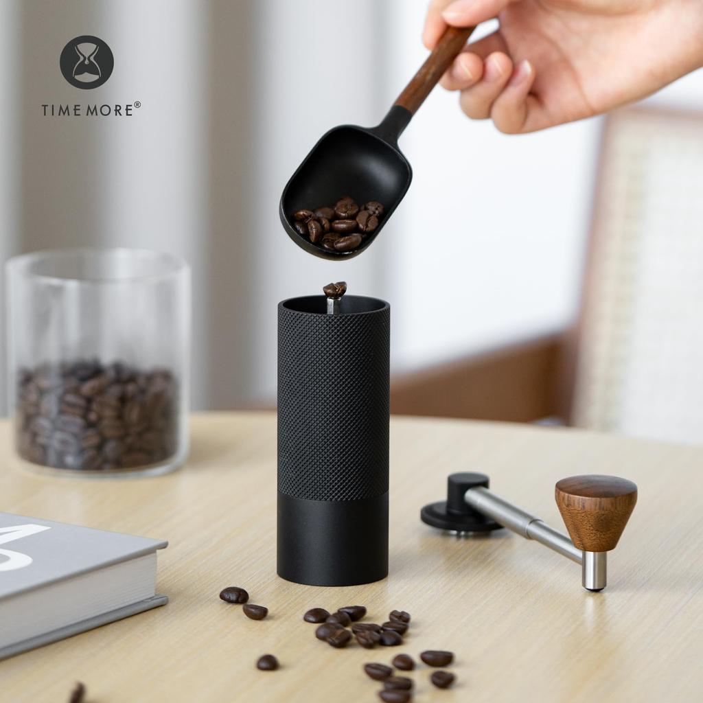 TIMEMORE NANO Manual Coffee Grinder, Compact, All-Metal Stainless Steel Grinding Grinder with Adjustable Coarseness, Foldable Handle, and Brush,