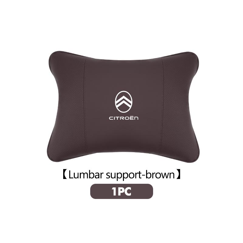 EMHV7 Leather Car Headrest Neck Pillow Seat Waist Cushion Lumbar Support For Citroen C4 C3 C5 C1 C2 C6 VTS C4L DS3 DS4 DS5 Grand