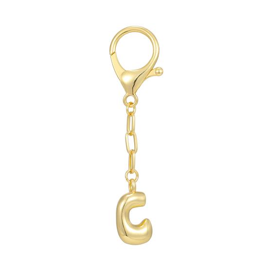 Letter Keychain Mini 3D Alphabet Charm Matte Glossy Golden Plating Key Chain with Lobster Clasp Bags Keys Bracelets Accessories