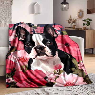 1pc Boston Terrier Blanket - Perfect Gift for Birthdays, Christmas & Halloween- Soft, Warm & Versatile Yy250909191
