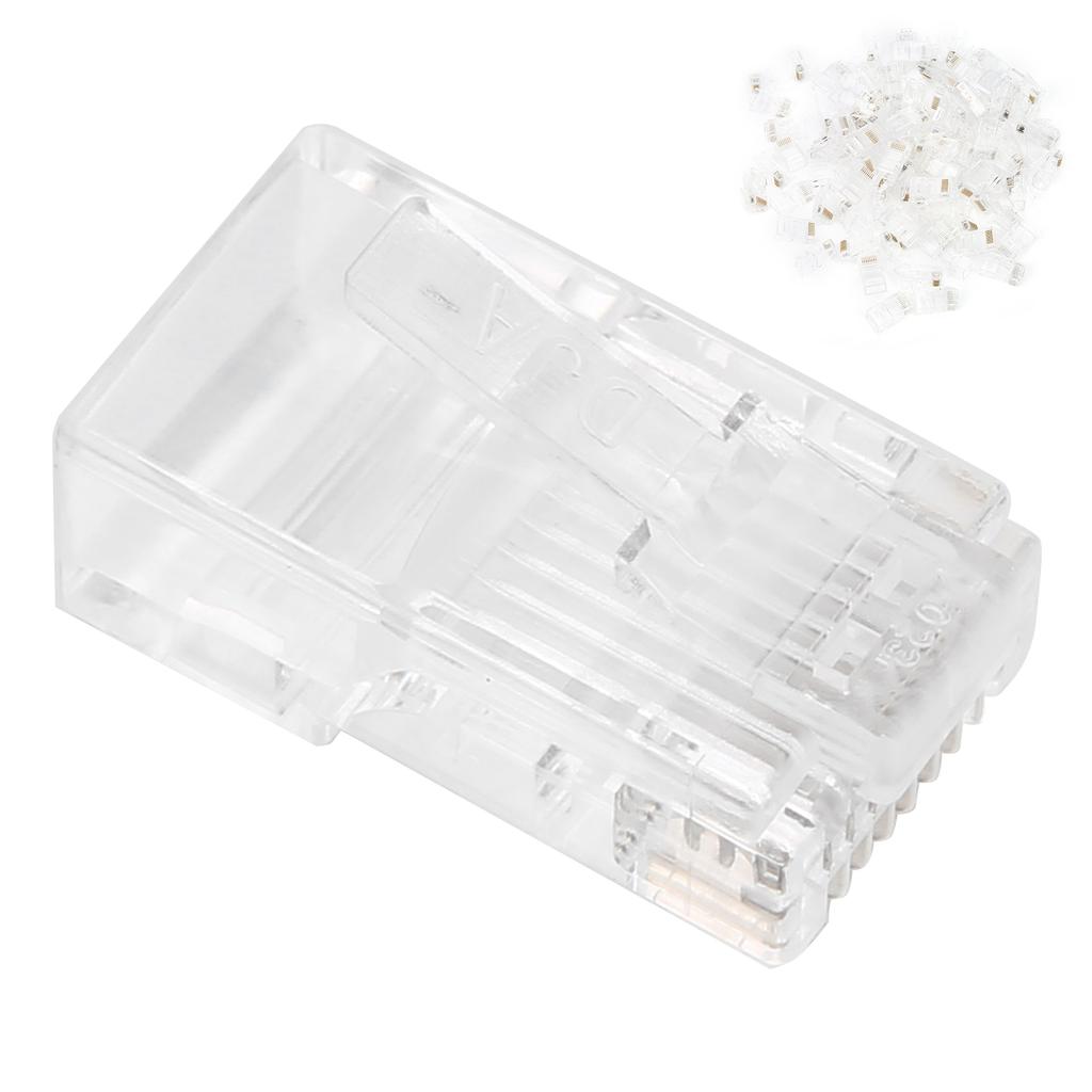 100pcs RJ45 Cat5E Modular Unshielded GoldPlated Networks Cable Connectors for Game Computers Router