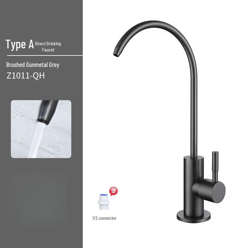Yuzhuxun 304 SS Gunmetal Grey Direct Drinking Water Filter Faucet