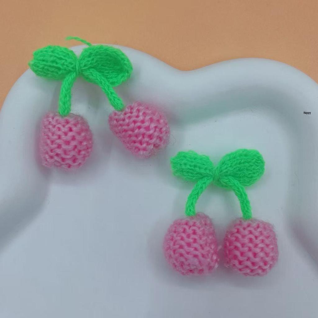 Cherry 3D Knitted Wool Yarn for DIY Jewelry, Socks, Hats, Toys, Keychains, and Decorative Accessories