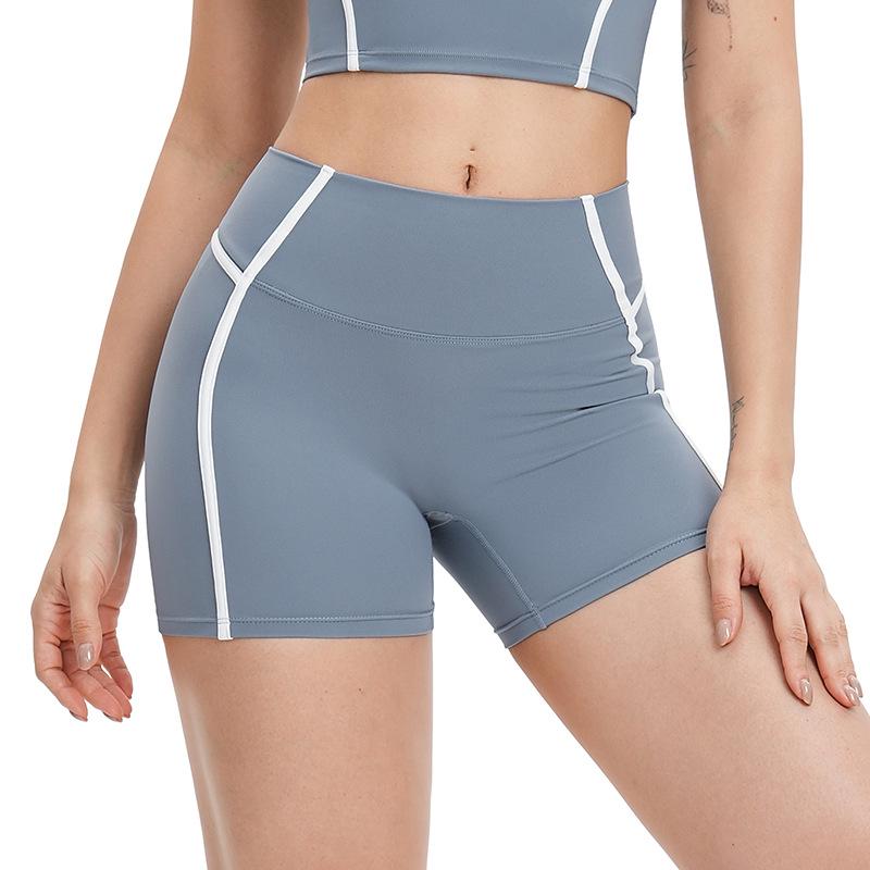 Eur-Am High Waist Butt Lifting Color Block Yoga Shorts