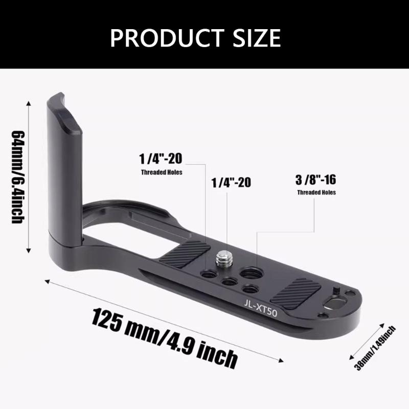 Universal Handgrip L Shape Grip Quick Release Plate Hot Shoe Cover Grip Tripod Mount Replacement for X-T50 Camera